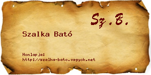 Szalka Bató névjegykártya